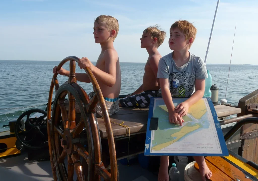 Zeilen met echte schipper