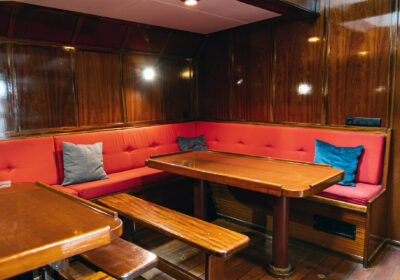 Noorderlicht interior saloon seating area onboard